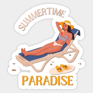 Hello summer Beach summertime paradise ocean beach relax Sticker